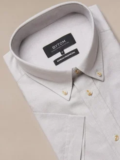 Bytom BEŻOWA KOSZULA OXFORD KRÓTKI RĘKAW New