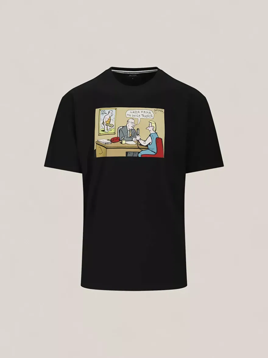 Bytom CZARNY T-SHIRT MLECZKO New