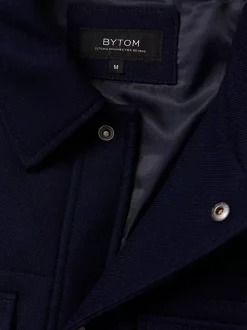 Bytom GRANATOWA WEŁNIANA KURTKA ADRAK Outlet